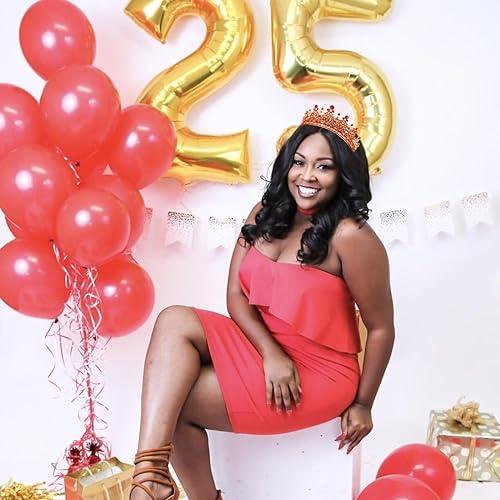 TOBATOBA TOBATOBA Red Tiaras and Crowns for Women Queen of Hearts Crown, Gothic Red Crown Royal Queen Crown Baroque Crown Princess Tiara Queen of Hearts Costume Women Birthday Pageant Halloween Costume Cosplay