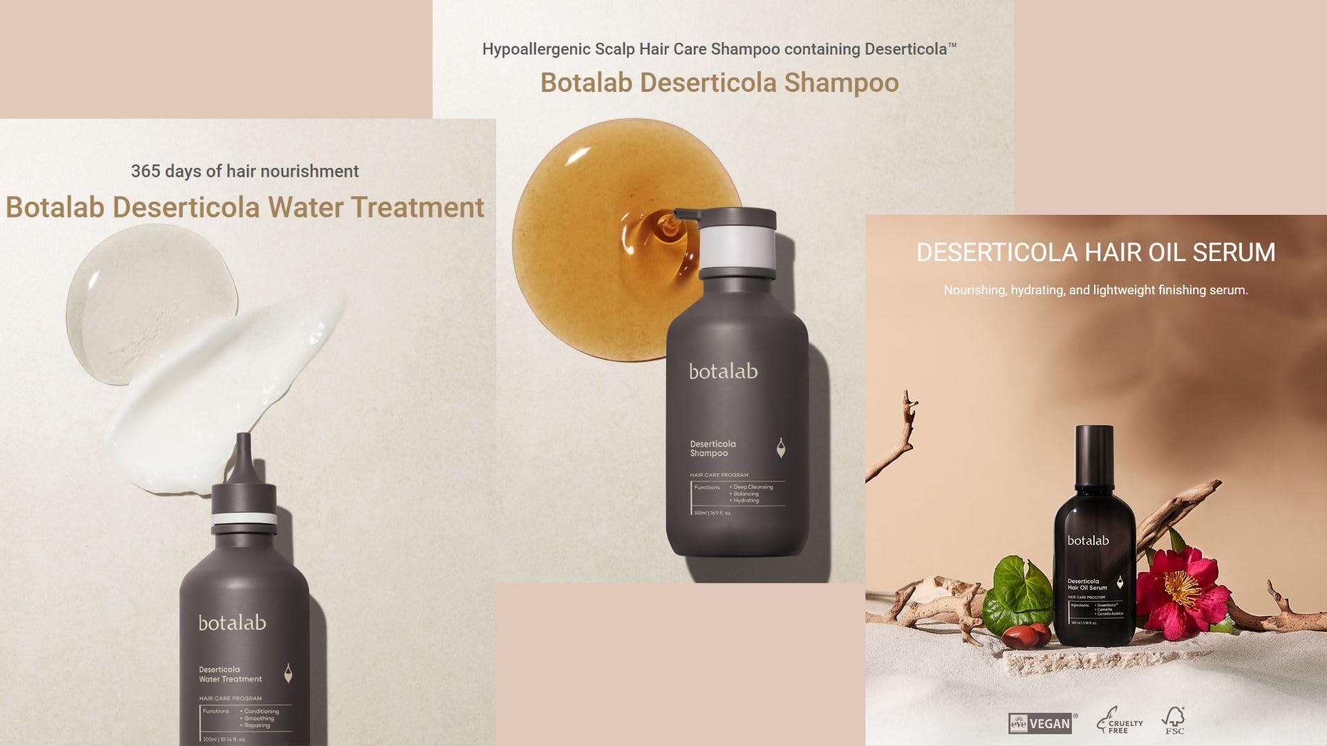 Botalab Botalab Hair Growth Pack Korean Kbeauty Hair Care Set: 3 Items, Deserticola Shampoo, Water Treatment, Hair Oil Serum
