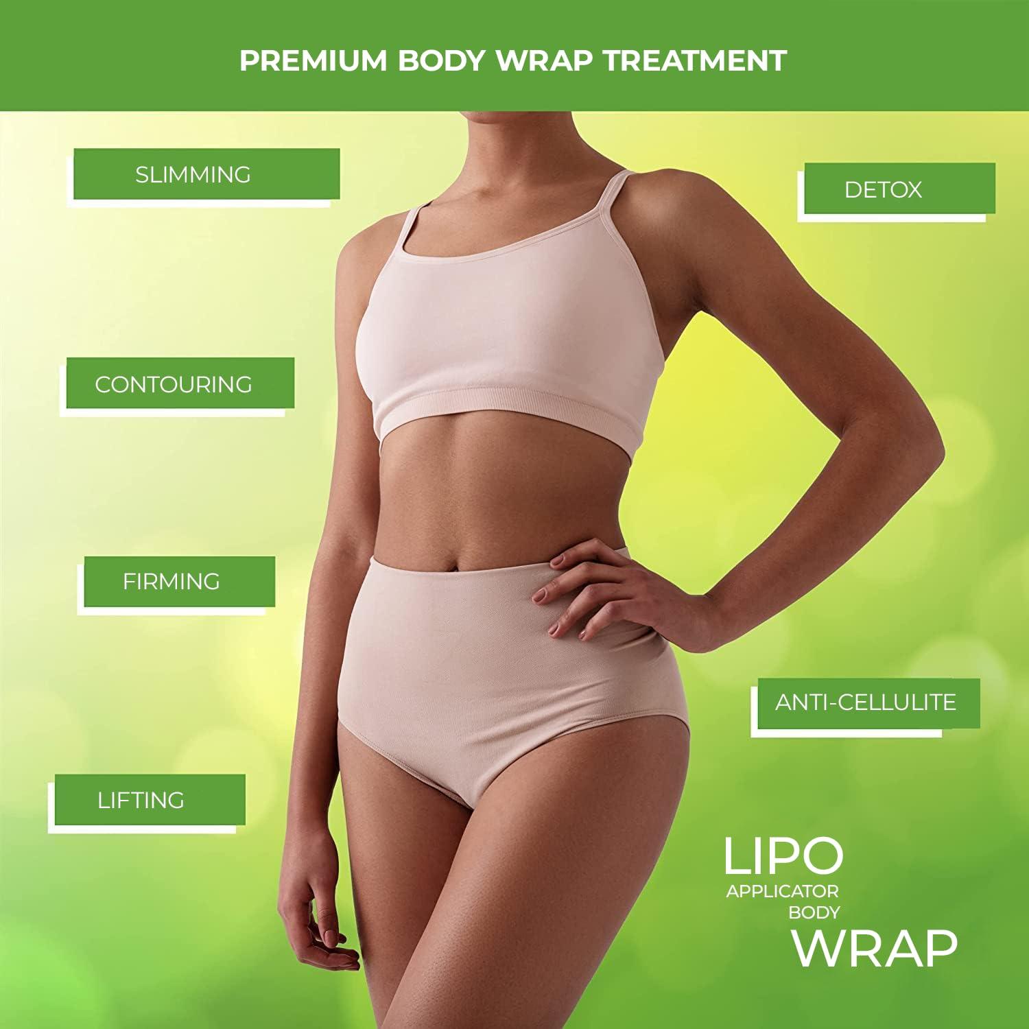 lipo applicator Ultimate Lipo Body Wrap With Guarana, Green Tea, and Seaweed Wraps Works for Stomach Belly Legs Arms Abdomen Skin Elasticity and Resiliency. (8 Wraps)