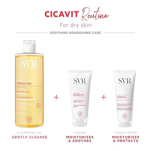 SVR SVR Cicavit+ Face & Body Cream With Shea butter, Prebiotic & Glycerin. Moisturizer to Reduce the appearance of Burns, Scars & Intensely Nourish to Relieve Irritation due to Dryness, 3.3 fl.oz