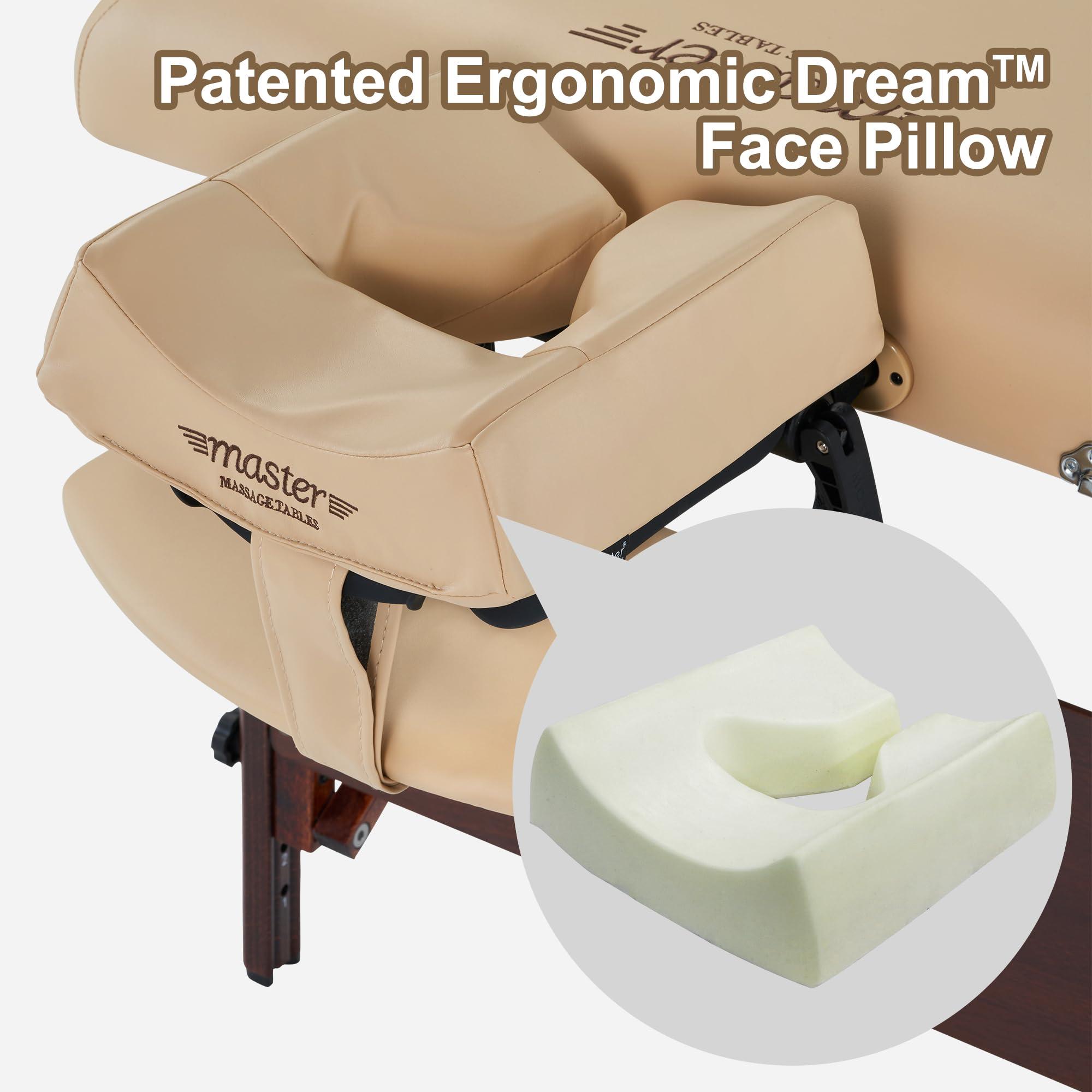 Master Massage Master Massage Universal MusicMaster Crescent Round Face Cushion and Adjustable Massage Table Face Cradle Set - Massage Table/Chair Headrest Set (ErgoCaptain Face Cradle, Cream)