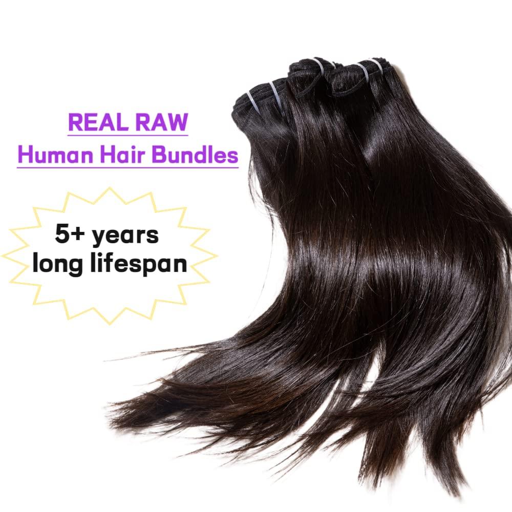 Clytie Clytie Last 5 Years Raw Straight Bundles Human Hair Pure Raw Hair Bundles Real Unprocessed Donor Human Hair Weave 10 12 14 Inches