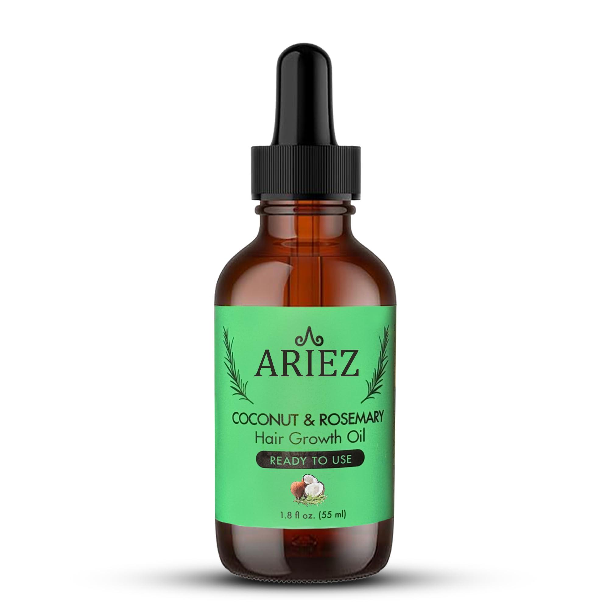 Ariez Ariez Coconut & Rosemary Oil Hair Growth Serum - Promotes Thicker and Fuller Looking Hair - For Dry & Damaged Hair - Anti Frizz- Stimulate Follicles, Promote Regrowth - Cruelty Free - 55ml