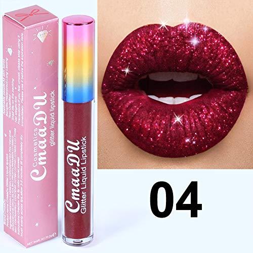 Generic Generic Y-HaLi Make-up Diamond Lip Glaze, Glitter Matte, and Metal Lip Gloss Lipstick (04), 1 Count (Pack of 1)