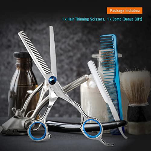 COOLALA COOLALA Stainless Steel Hair Cutting Scissors Thinning Shears 6.5 Inch Professional Salon Barber Haircut Scissors Family Use for Man Woman Adults Kids