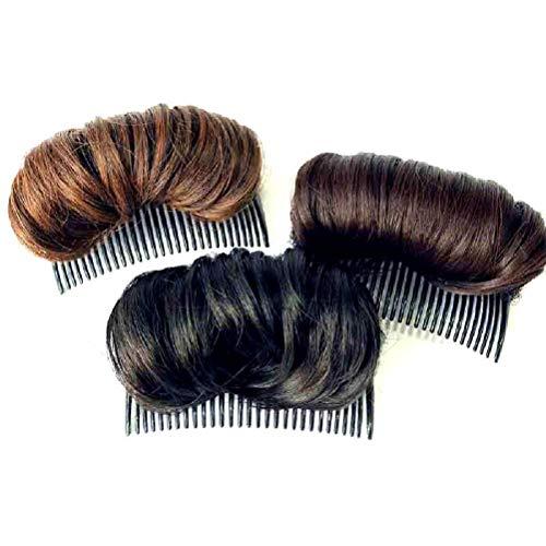 Zerone 1pc Volume Up Hair Base, Hair Accessories Bump It Up Hairstyle Clip Bun Maker for Women, Volume Insert Hair Bump Up Tool for Short Long Hair DIY (Light Brown)