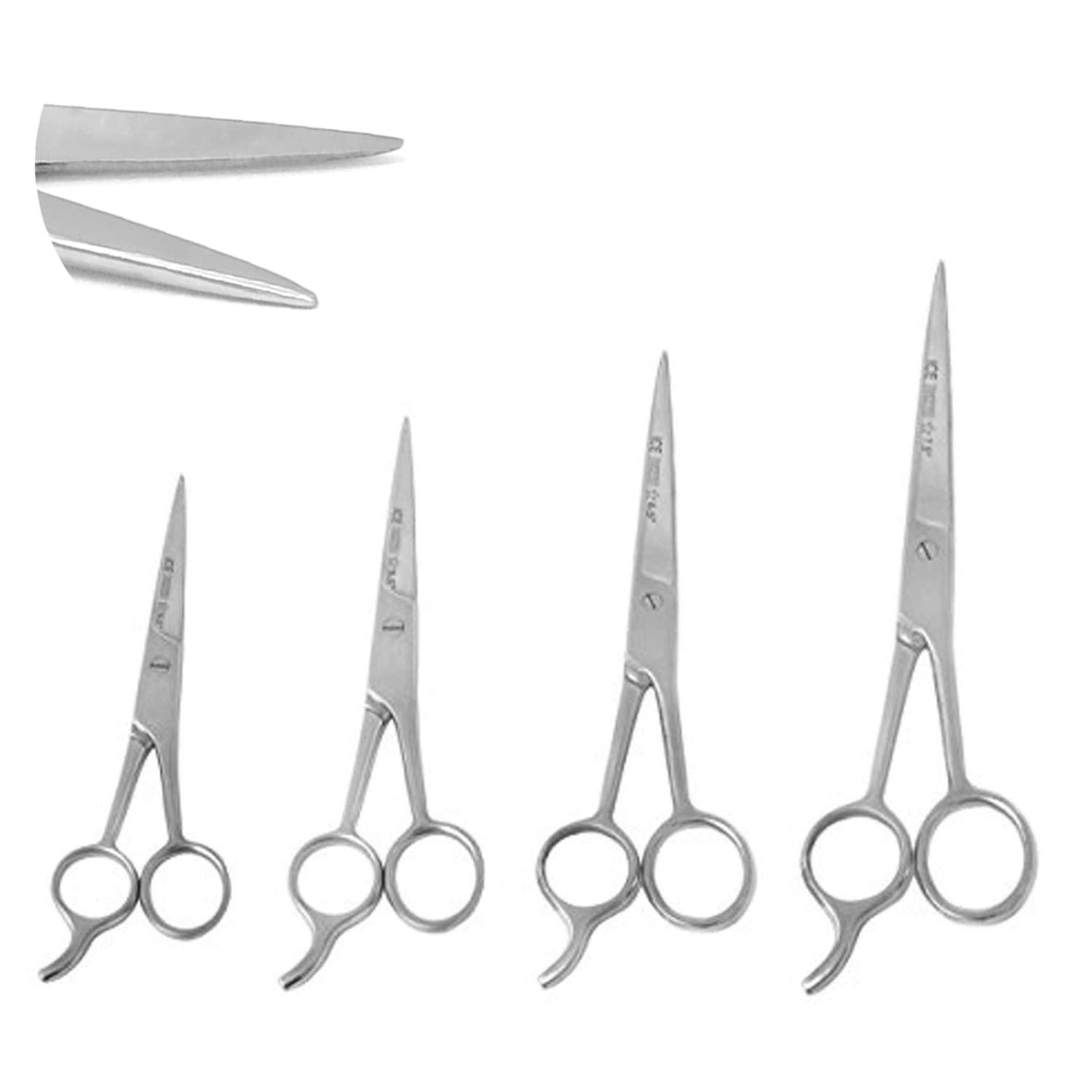DDP DDP 4 Pairs Ice Tempered Stainless Steel Styling Hair Cutting Scissors Barber Trimming Shears 4.5" 5.5" 6.5" 7.5"
