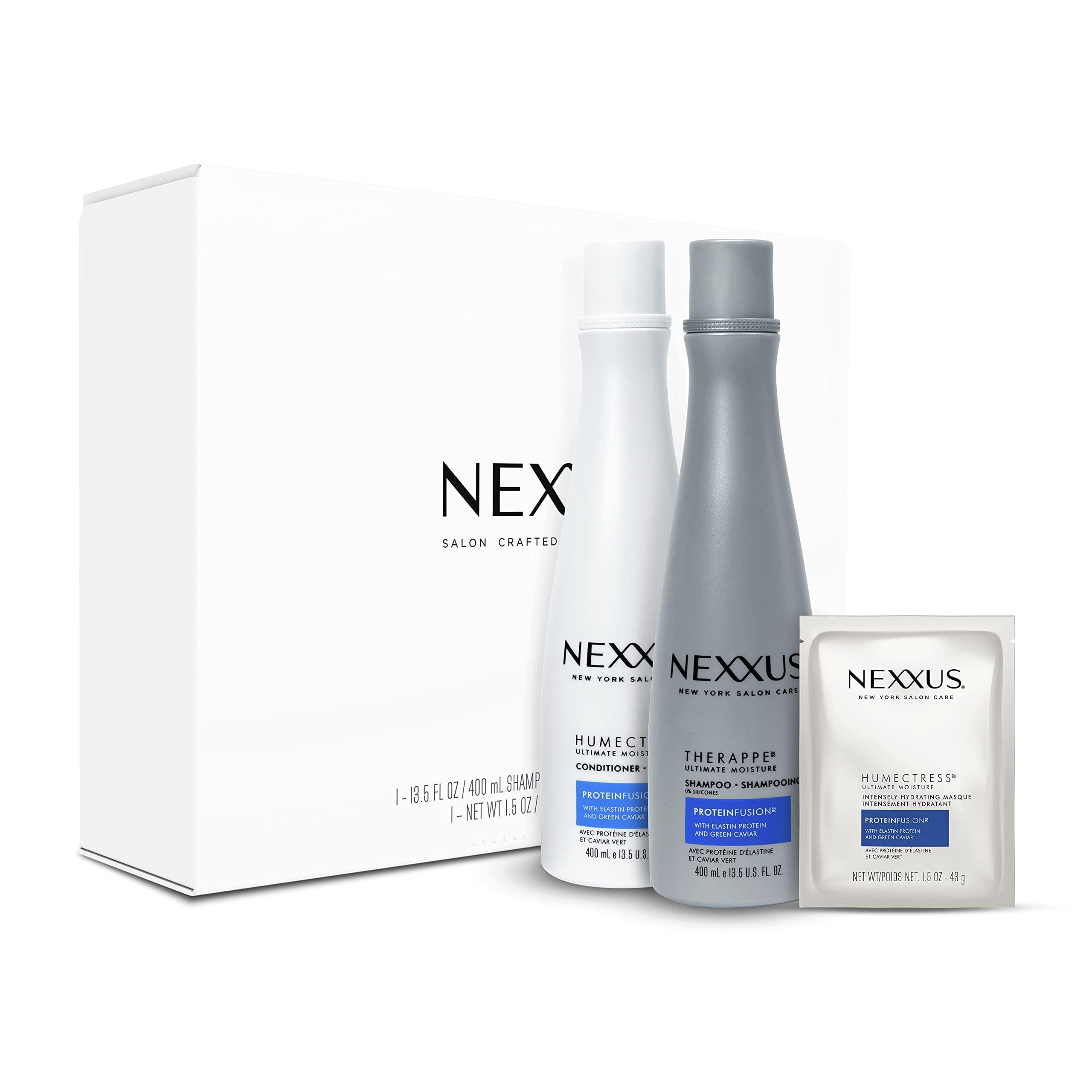 Nexxus Nexxus Therappe Humectress Protein Fusion Shampoo, Conditioner, Hair Mask & Scrunchies for Dry Hair Beauty Gift Set