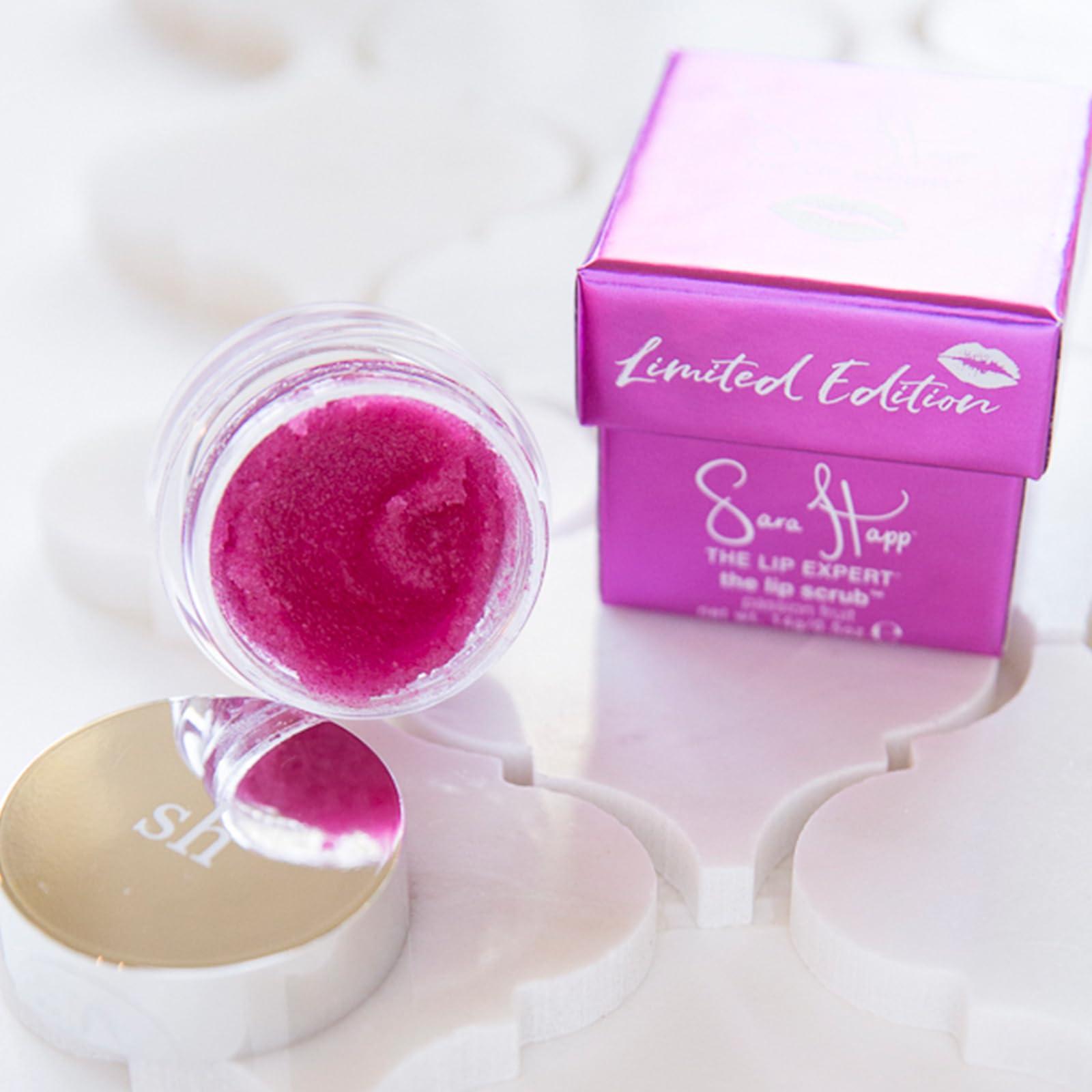 Sara Happ Sara Happ The Passion Fruit Lip Scrub - Gently Exfoliate, Polish, and Revitalize Dry Lips with Sugar Crystals, Jojoba, and Grape Oils. Vegan, 0.5 oz