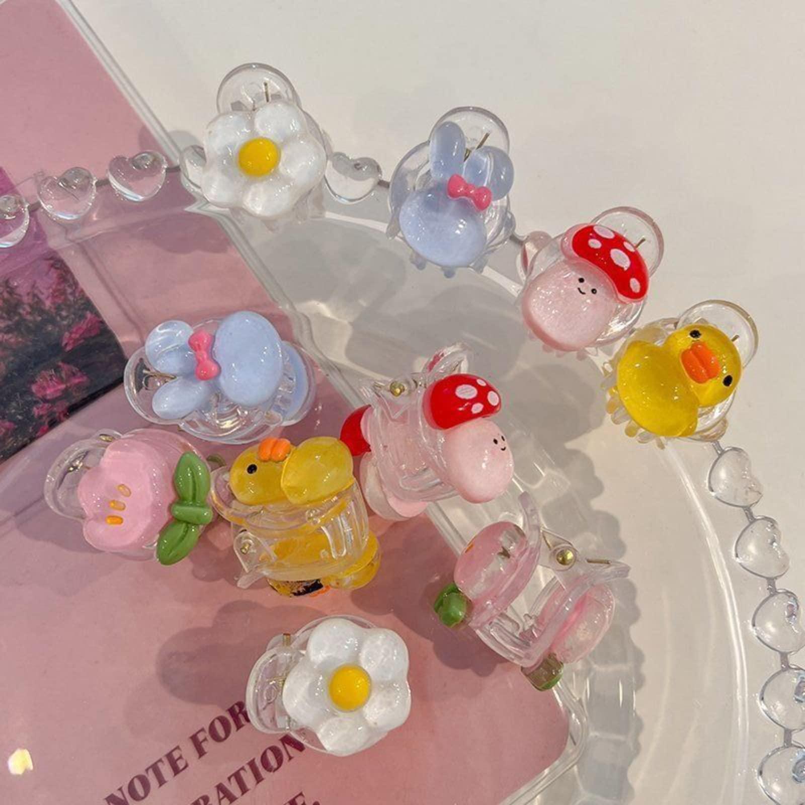 NinthAvenue Basics A Pair of Hair Claw Clips,Summer Sweety Cute Hair Clamps Non Slip Strong Hold Barrettes Accessories for Hair Styling Accessories (Egg)