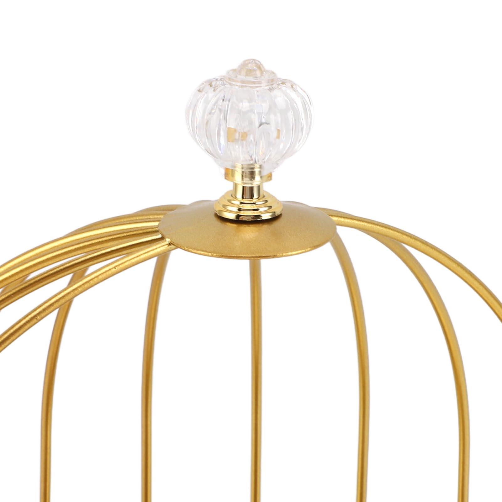 Generic Gold Bird Cage Makeup Display Stand, Iron Multifunctional Cosmetic Organizer for Bathroom, Space Saving Birdcage Shelf for Toiletries (Single Layer)