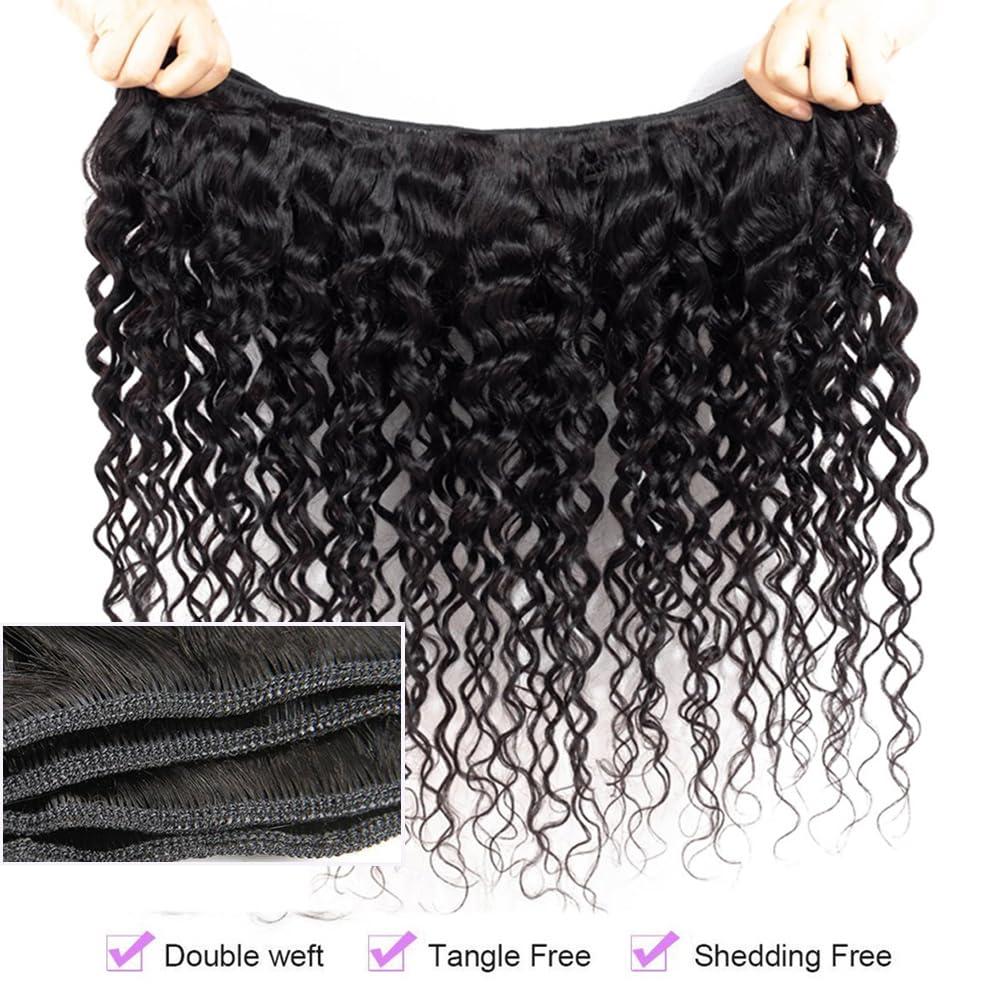 UDesire 10A Brazilian Virgin Curly Hair 1 Bundle Brazilian Curly Virgin Hair Weave 100% Unprocessed Brazilian Remy Human Hair Extensions Natural Black Color(16 inch)
