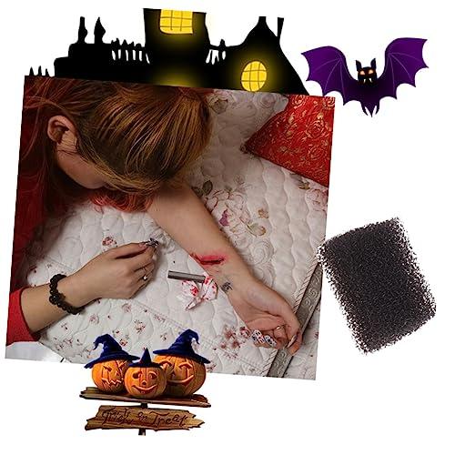 OSOLADY OSOLADY 3 Pcs Mud Skin Sponge Black Makeup Sponge Halloween Party Sponge Black Stipple Sponge Professional Makeup Kit Stipple Sponges Black Toiletry Bag Stipple Sponge Bulk