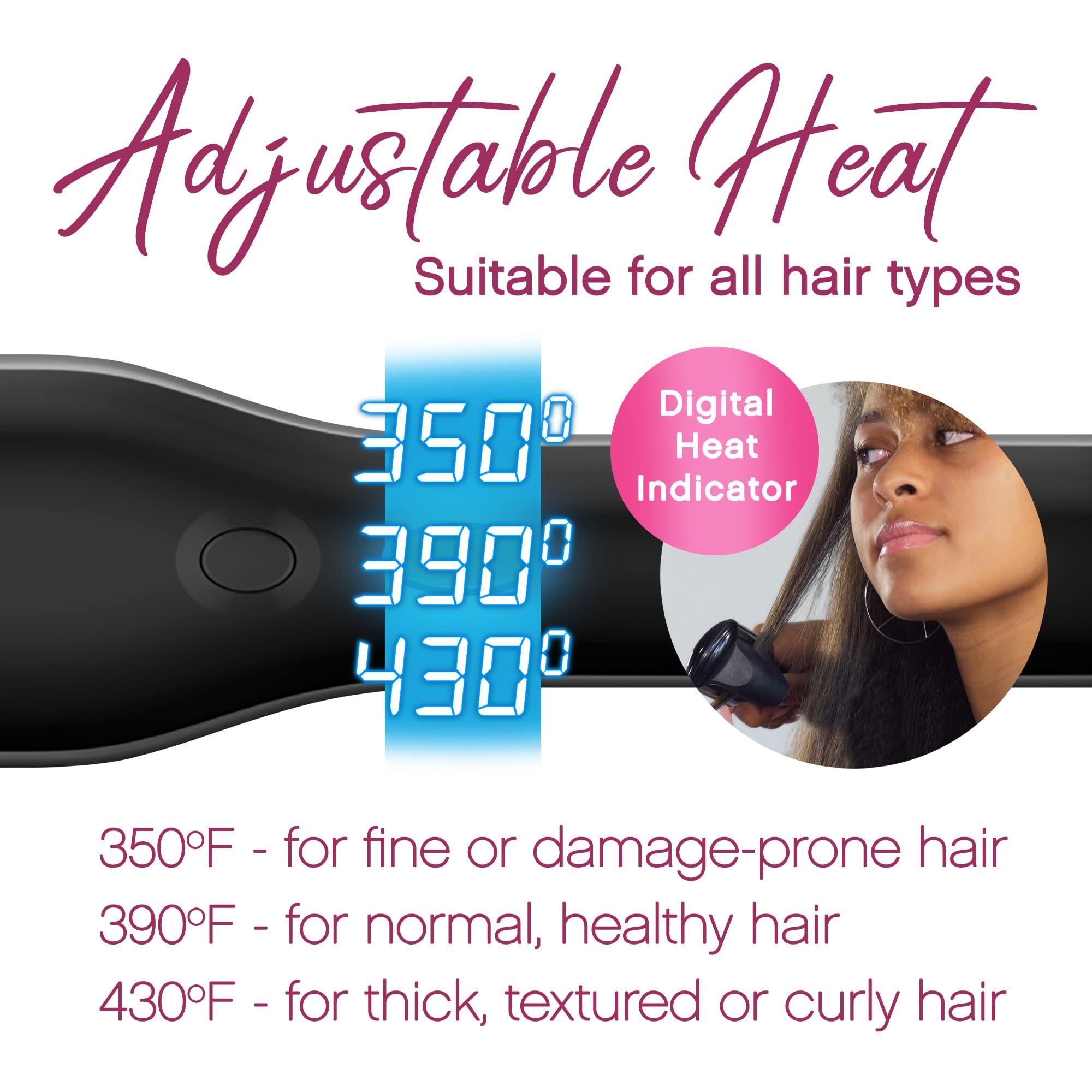 ENZO MILANO Enzo Milano - SX ENZOcool Professional 2-in-1 Hot Comb for Thick and Thin Hair, Close-to-Root Heating Straightener & Curler for Wavy Styles