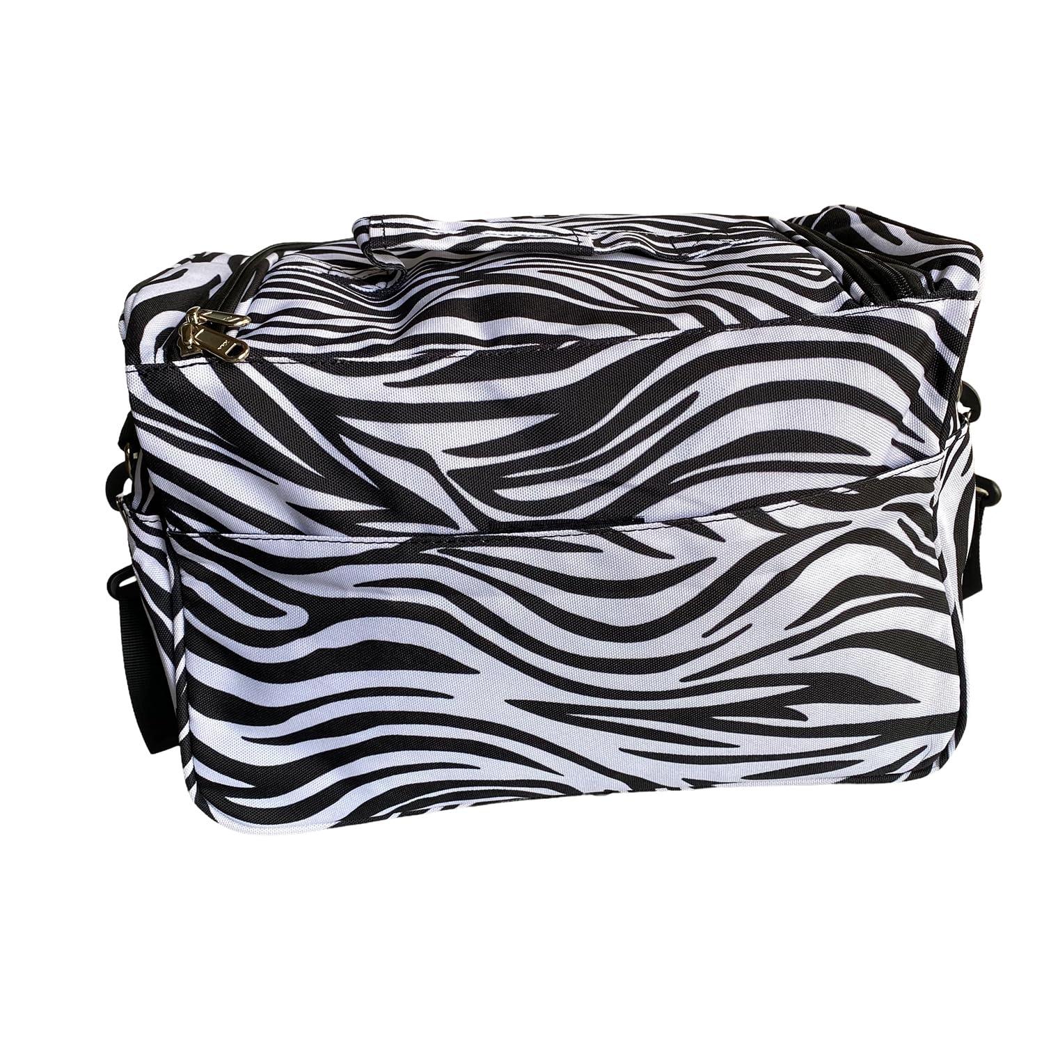 UISKOOPW UISKOOPW Hair Stylist Caddy Bag Hair Product Organizer Barber Bags for Clippers and Supplies with Shoulder Strap Hair Makeup Salon Organizer Bag (Zebra)
