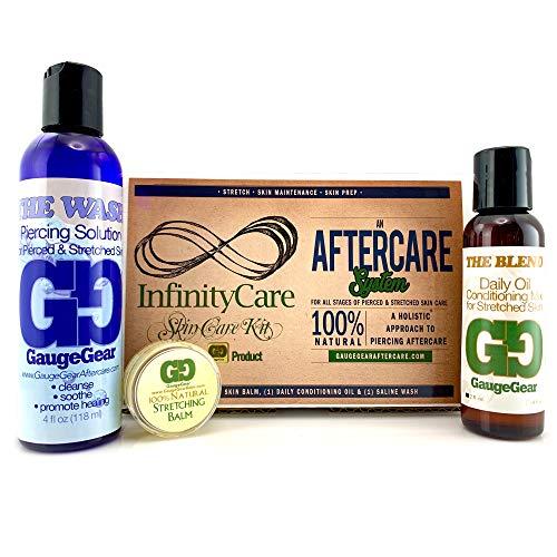 Gauge Gear Gauge Gear Premium Stretched Ear Care Kit | Piercing Aftercare and Stretched Skin Care | Stretching Balm, Daily Oil
