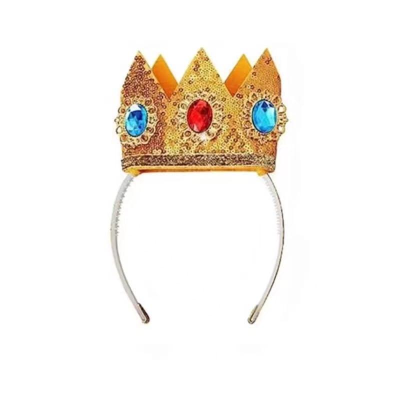 hashiny hashiny 1Pcs Princess Peach Crown Headband and Necklace Set for Cosplay Party Halloween (BB)