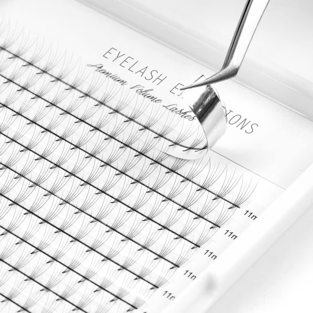 FLOMAZE Premade Fans Eyelash Extensions 320 Fans 3D/4D/5D/6D C Curl 0.07mm Thickness Soft Handmade Volume Natural Lash Extension Eyelash Fan(5D-0.07-C-11mm)