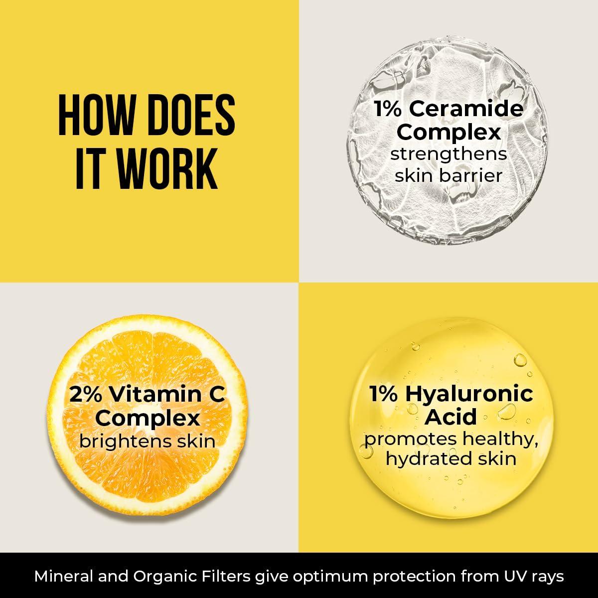 Dr. Sheth\'s Dr. Sheth\'s Ceramide & Vitamin C Sunscreen SPF 50+ PA+++ | One Step Routine for Summer | For Women & Men | UVA UVB Sun Protection | 1.76 Oz / 50g