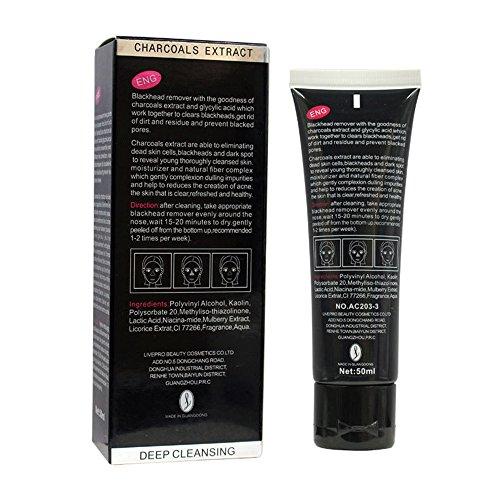 AICHUN BEAUTY AICHUN BEAUTY Blackhead Facial Mask, Peel Off Mask,Blackhead Remover Black Mask Deep Clean Mask, Bamboo Charcoal Deep Cleansing Blackhead Remover Purifying Peel Face Mask 50g