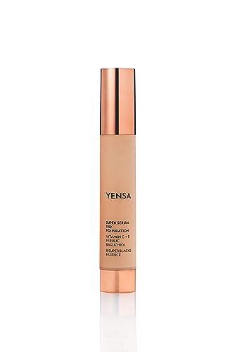 YENSA YENSA Serum Foundation Makeup - Super Silk Full Coverage Foundation Enriched with Peptides, Vitamin C & Ferulic Acid to Help Reduce Fine Lines, Wrinkles & Dark Circles - Medium 3 (1 oz)