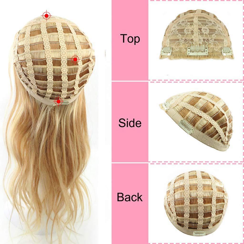 Drasawee Drasawee 3/4 Half Wig Human Hair Extensions Beauty Natural Wavy Real Human Hair Clip in Hair Extension for Women Long Thick Wig 20 Inch 200g 18/613#