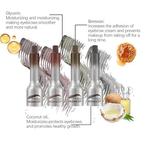 YCQPET Liftique Brow Brush,Liquid Eyebrow Brush,Brow-Fection Angled Brush & Dip Liquid Eyebrow Gel, Long Lasting Waterproof Eyebrow Pencils,Multi-Purpose Non-Smudged Eyebrow Pen (Light Brown)