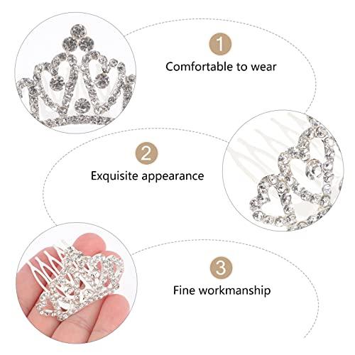 Lurrose Lurrose 4 Pcs Mini Tiara Hair Comb Princess Tiara Comb Princess Comb Shiny Rhinestone Tiara Crystal Rhinestone, Tiara Crystal Headband for Girls