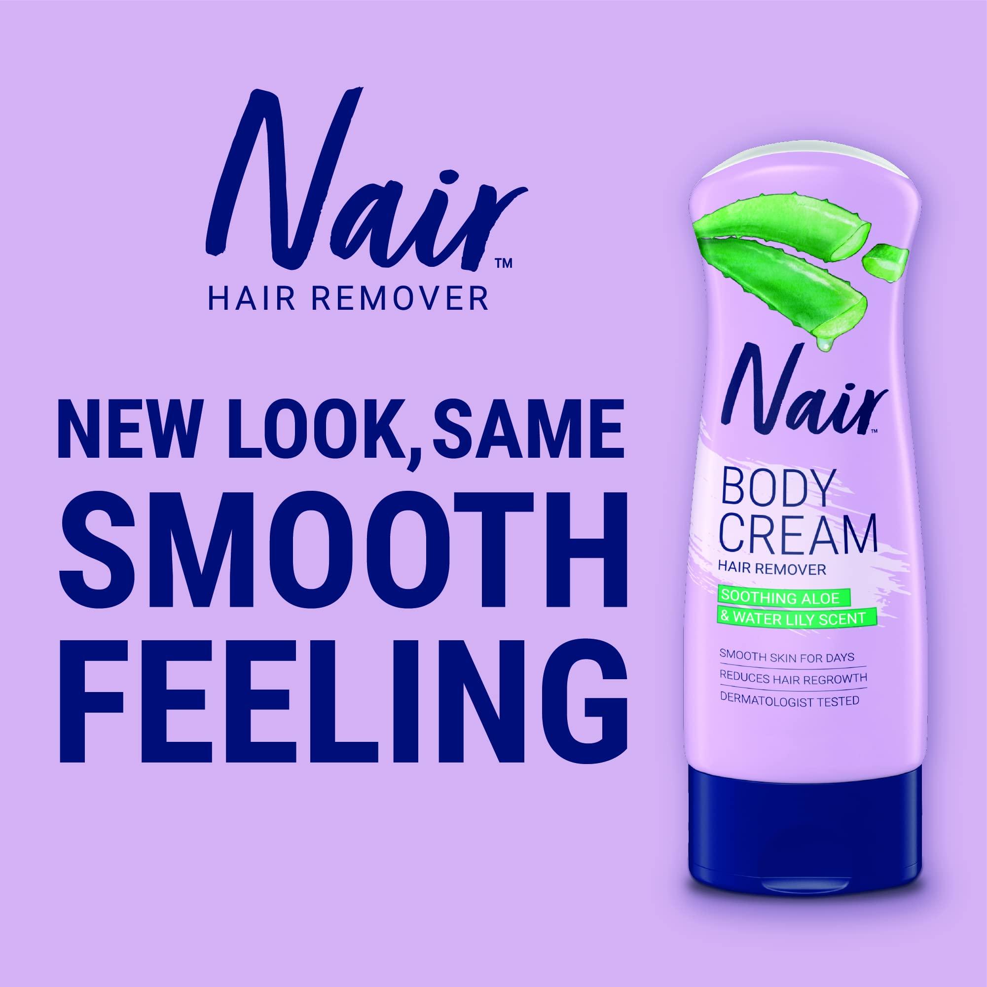 Nair Nair Hair Removal Body Cream With Aloe and Water Lily, Leg and Body Hair Remover, 9 Oz Bottle