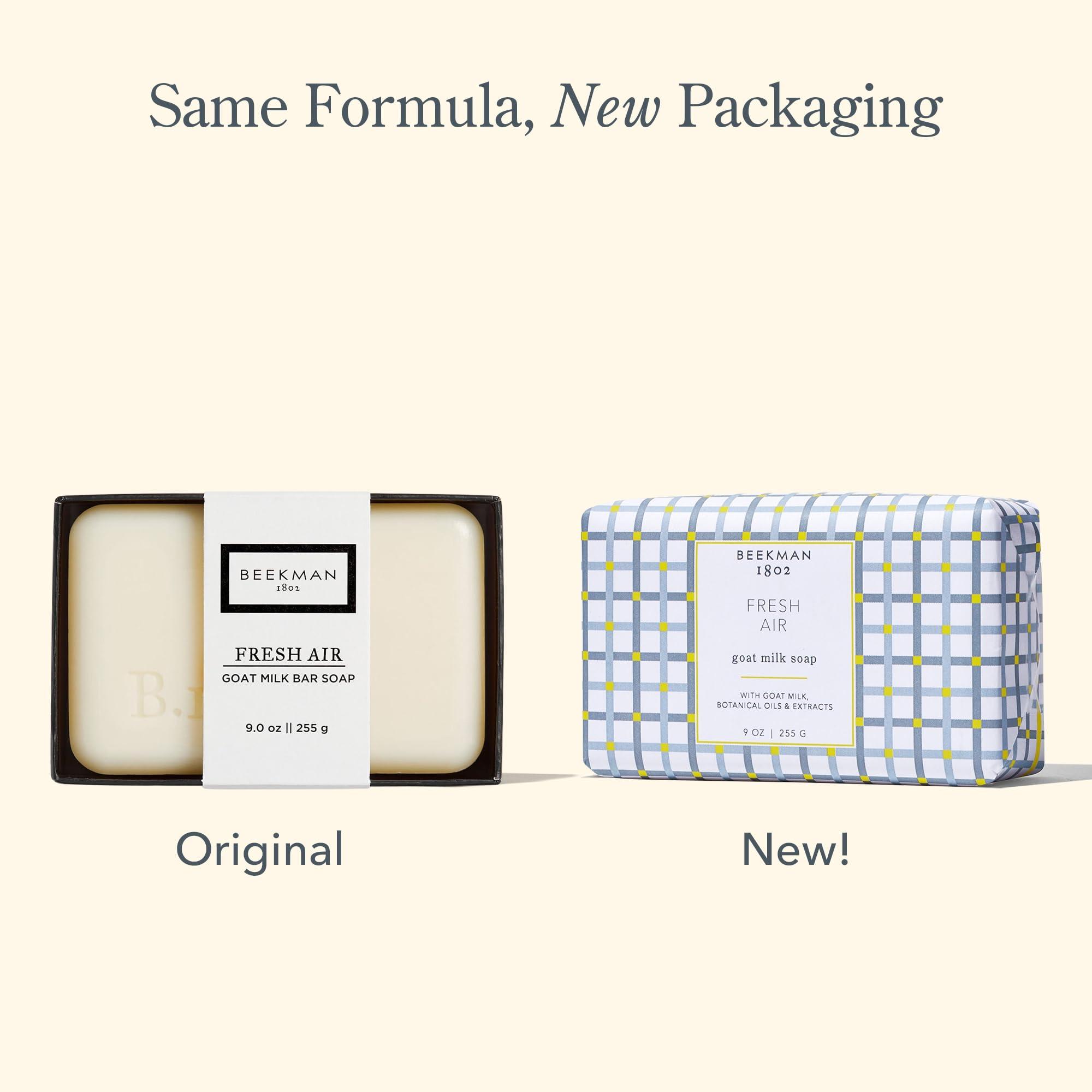 Beekman 1802 Beekman 1802 Goat Milk Body Soap Bar, Fresh Air - Scented - 9 oz - Nourishes, Moisturizes & Hydrates - 100% Vegetable Soap with Lactic Acid - Good for Sensitive Skin - Cruelty Free