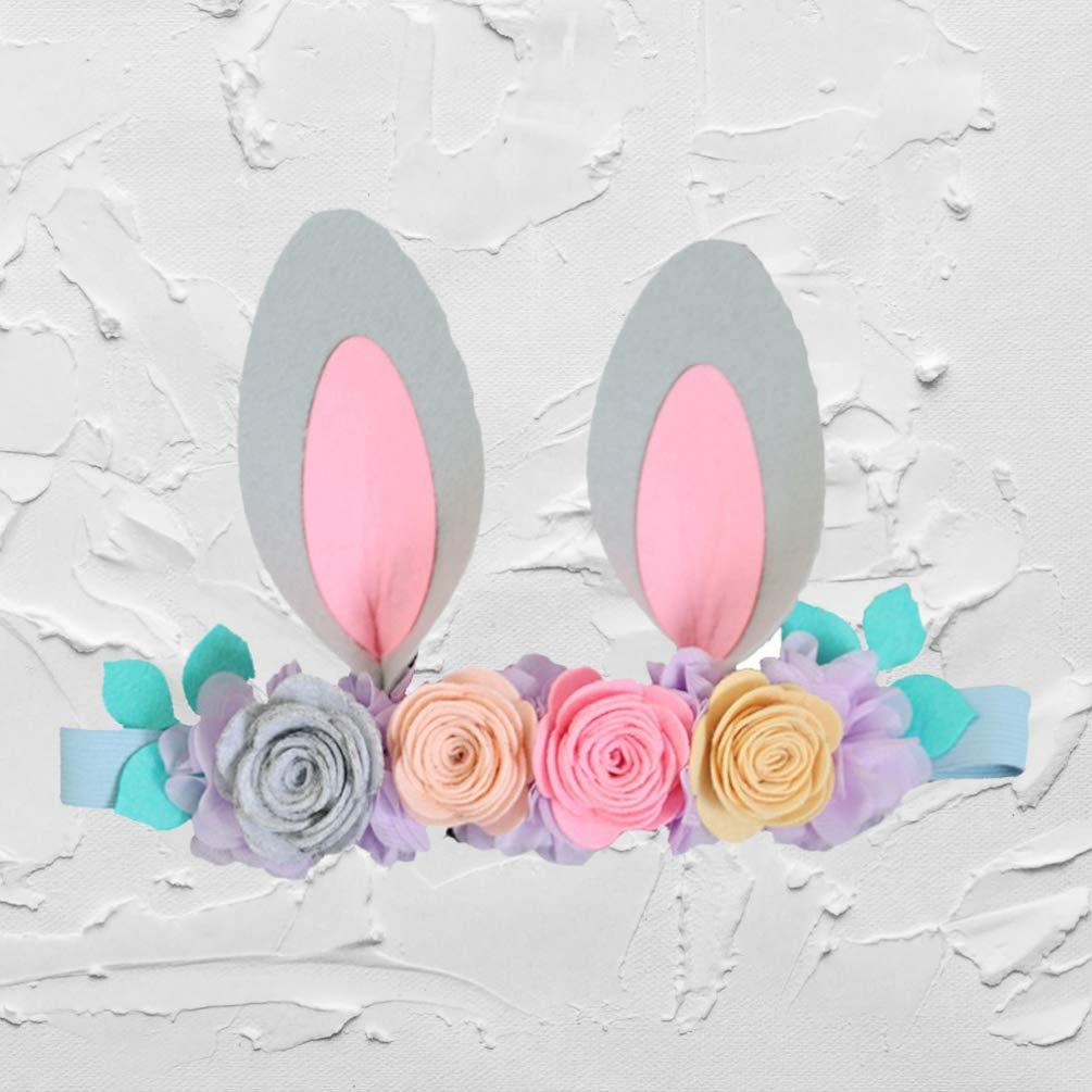 ABOOFAN ABOOFAN Easter Party Headband Baby Headband Easter Headband Kids Headbands Baby Bunny Ears Headband Rabbit Ear Headband Bunny Ears Hairband Hair Ties Kids Flowers Child Flower Headdress