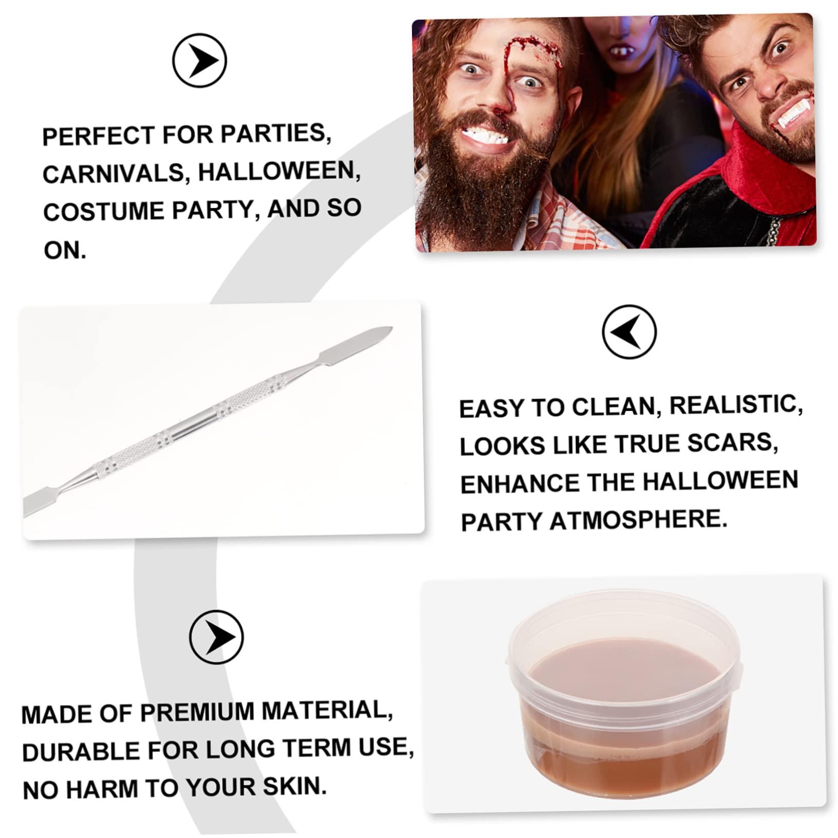 FOMIYES FOMIYES 2 Sets Scar Makeup Set Highlighter Makeup Make up Zombie Makeup Kit Face Spray Makeup Paint Red Paint Stick Clown Makeup Kit Costume Makeup Special Cream Makeup Palette Gel Plastic