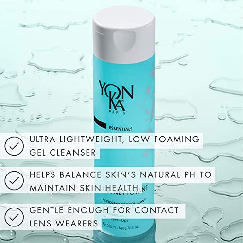 Yonka Yon-Ka Gel Nettoyant, Guarana Scrub Set, Gentle Foaming Face Wash and Makeup Remover, Facial Exfoliator and Detoxifying Scrub, Normal and Acne Prone Skin