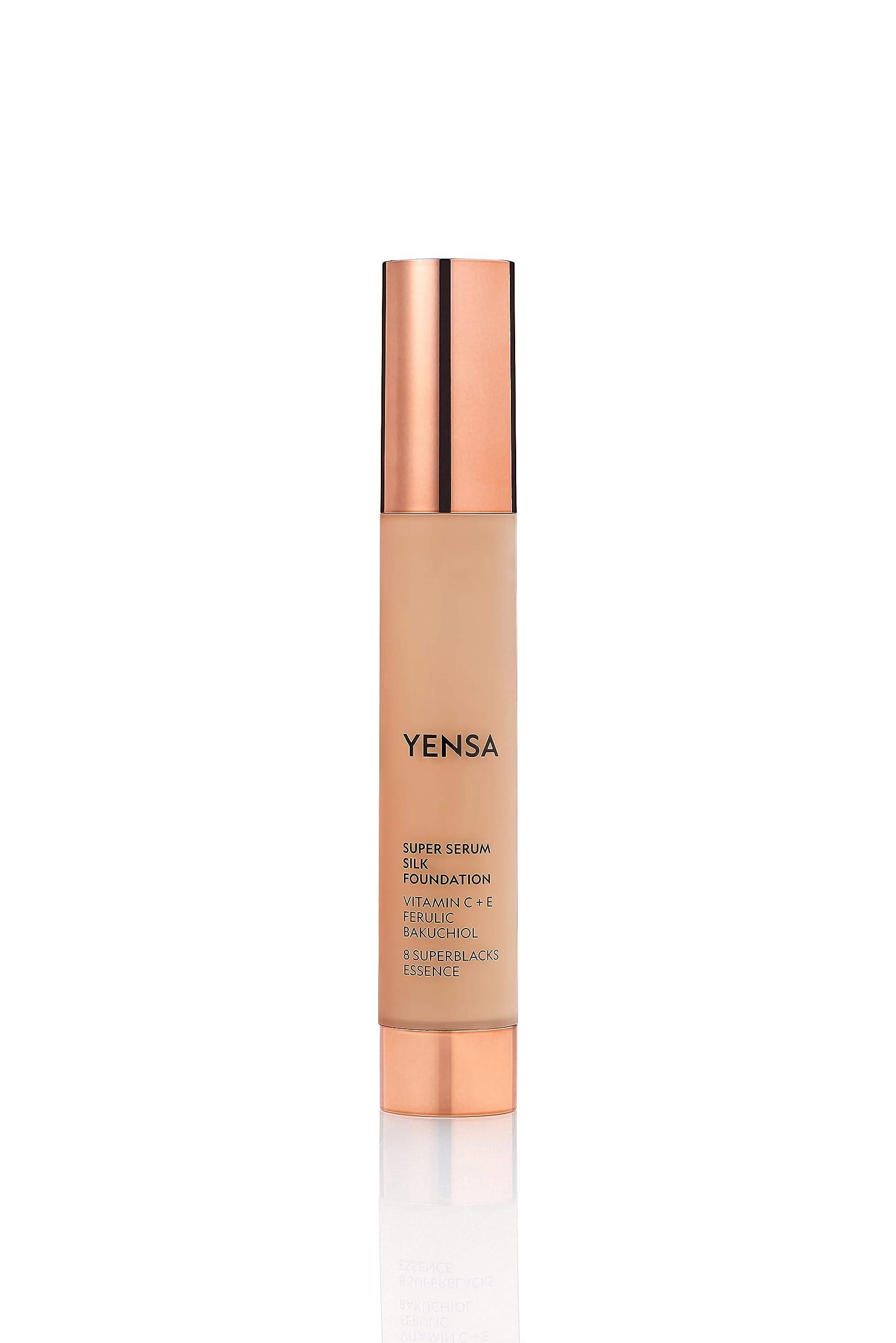 YENSA YENSA Serum Foundation Makeup - Super Silk Full Coverage Foundation Enriched with Peptides, Vitamin C & Ferulic Acid to Help Reduce Fine Lines, Wrinkles & Dark Circles - Medium 3 (1 oz)