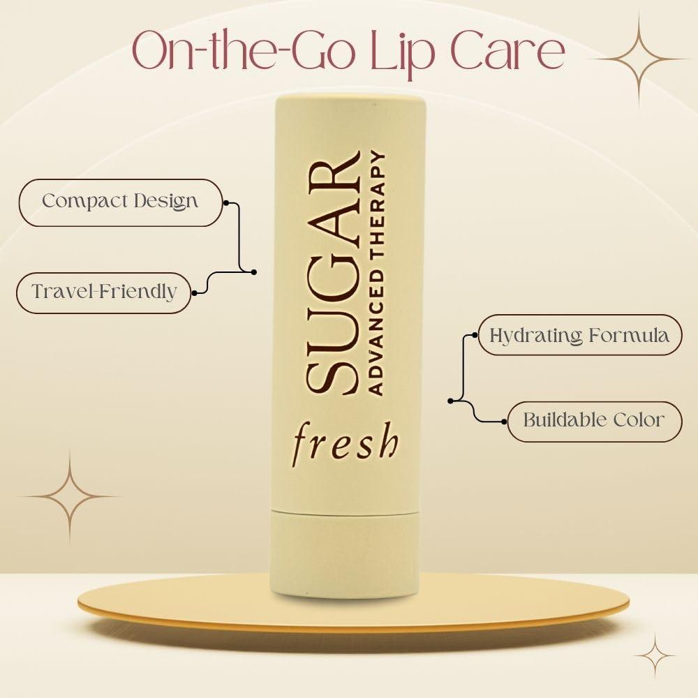 Fresh Tint and Treat Lip Kit by Fresh for Women - 3 Pc 0.07oz Sugar Lip Treatment - Rose, 0.07oz Sugar Advanced Therapy, 0.07oz Sugar Lip Treatment - Bloom