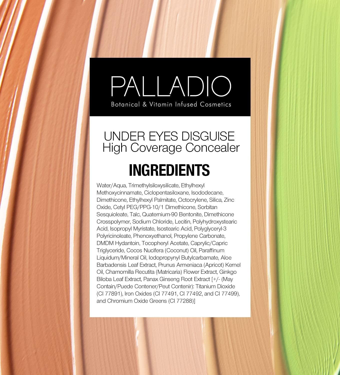 Palladio Palladio Full Coverage Concealer, Under Eyes Disguise, Creamy Face and Eye Concealer, Evens Skin Tone, Conceals Blemishes, Dark Circles and Fine Lines, Use with Concealer Brush, Macchiato