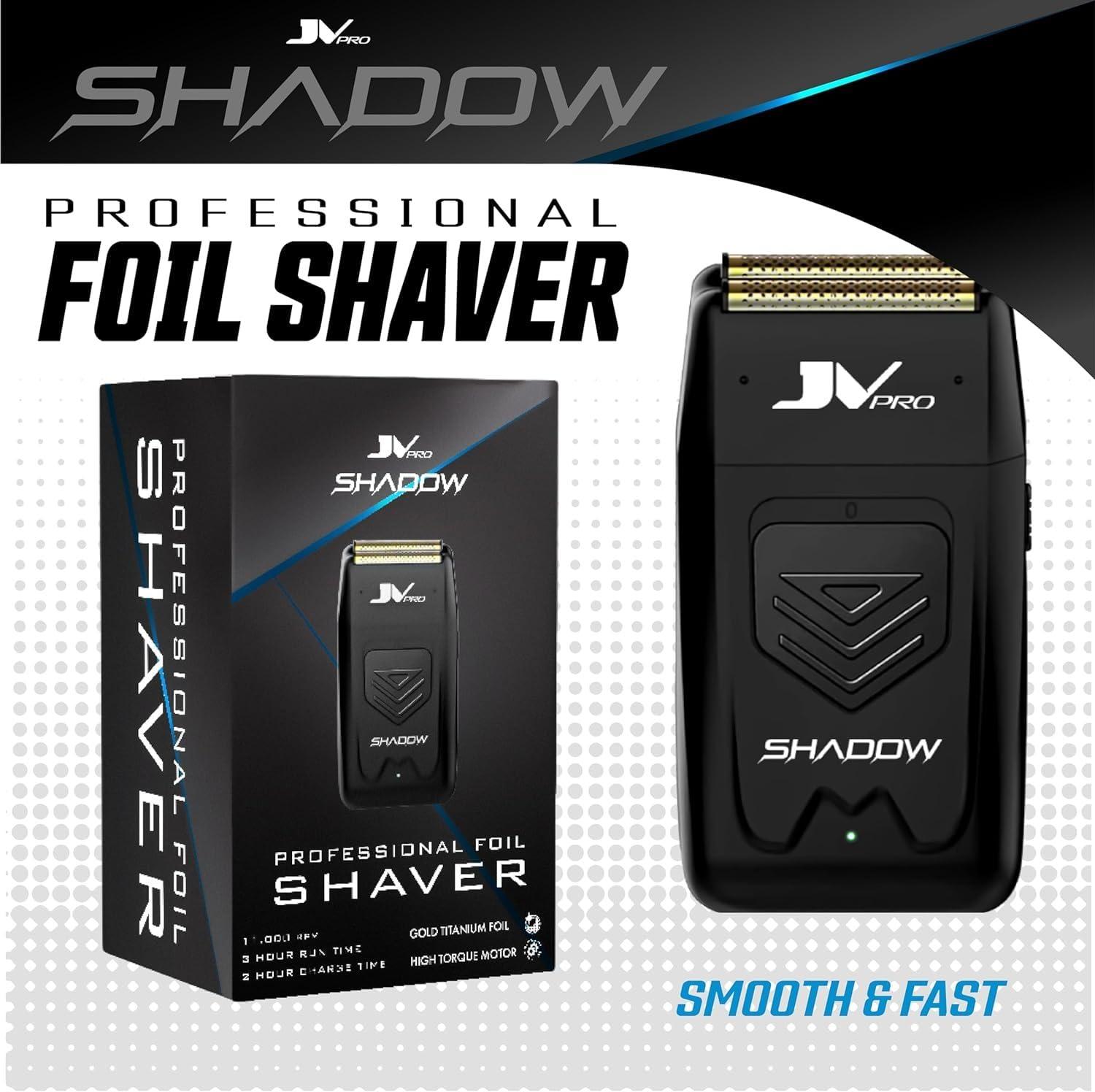 JV PRO JV PRO Shadow Premium Electric Shaver with Precision Cutting Technology - Cordless Gold Titanium Foil Shaver for Smooth, Close Shaves Rechargeable 11,000 RPM High Torque Motor