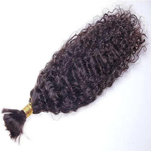 RJ HAIR Water Wave Human Hair Bulk For Braiding Brazilian Hair Weave Bundles Bulk Natural Color Remy Human Hair Extension Bulk No Wefts (14inch, 2#)