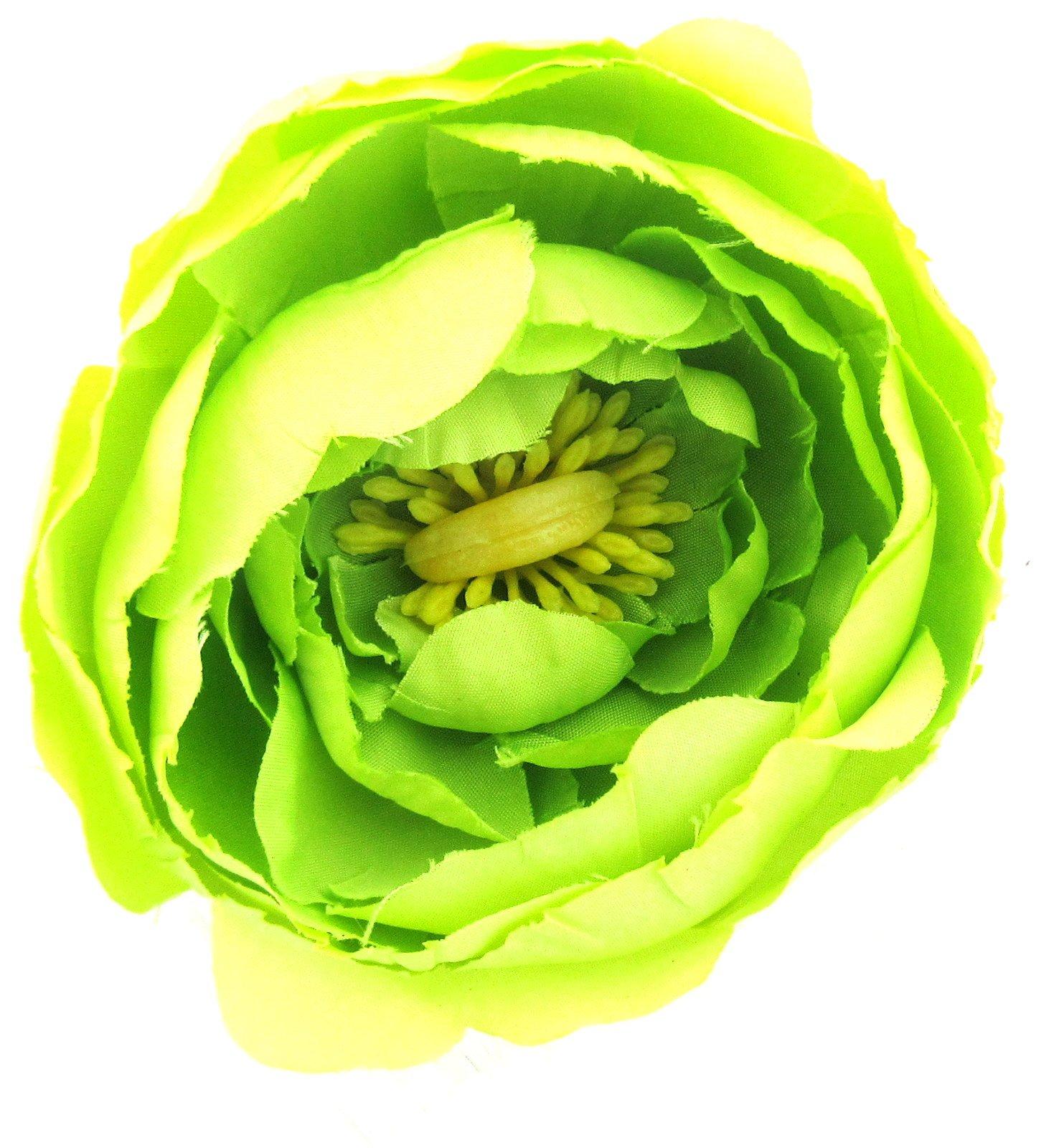 oceansEdge11 2 1/2" Lime Ranunculus Silk Flower Hair Comb