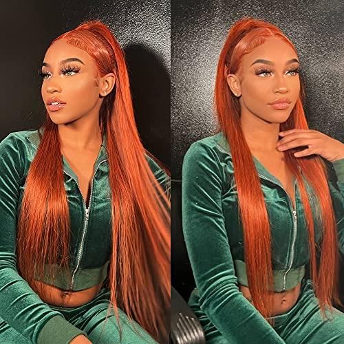 REMY HAIR FASHION REMY Hair Brazilian Color #350 Human Hair Bundles 1 Bundle Burnt Orange Color Bundles Straight Unprocessed Hair Extensions(16" Bundle)