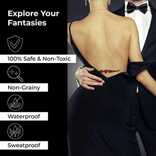 Sovereign-Gear 8 Large Sexy Naughty Temporary Tattoos for Women Ladies - Adult Fun for Lower Back Legs Arms Stomach