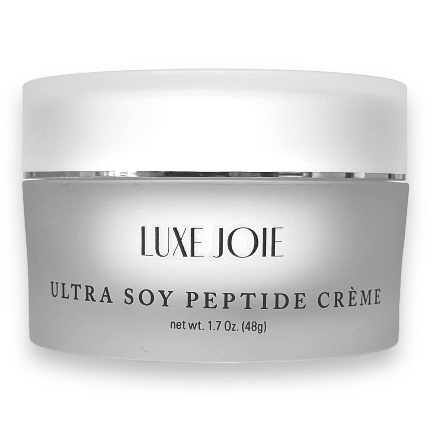 LuxeJoie LuxeJoie Ultra Soy Peptide Creme With Matrixyl Peptides Alpha Lipoic Acid Anti-Aging Face Moisturizer Wrinkle Fine Line Reducer For Dry Mature Skin 1.7 Ounce