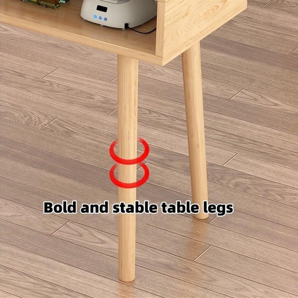 KK-GAL KK-GAL Solid Wood Manicure Table, Nail Desk with Double Layer, Modern Nail Desk for Nail Tech, Wooden Nail Salon Spa Nail Table Station, Wooden Nail Tech Salon Desk with Double Layer,B 160cm