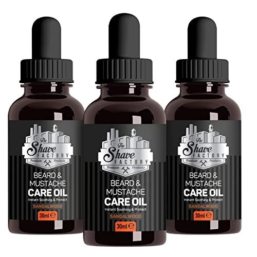 the shave factory the shave factory Beard&Mustache Care Oil with Sandalwood - Product For Professional Barbers and Traditional Shaving & Grooming Enthusiasts (30 ml(1 fl. oz))
