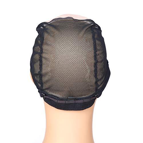 BTWTRY BTWTRY 5x5.5inch MONO Wig Caps for Making Wigs with Adjustable Strap 1pc Monofilament Wig Cap DIY Wigs Black Dome Weaving Mesh Wig Cap for Women and Girls (1pc, Small)