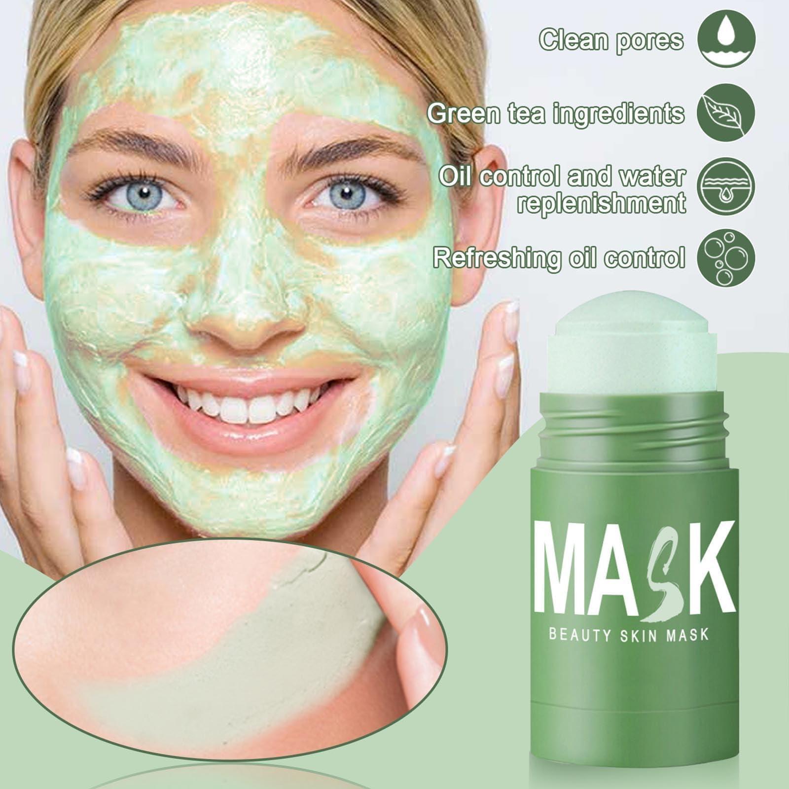 GEMSENG Oneews Green Tea Mask Stick, Green Tea Deep Cleanse Mask Blackhead Remover, Natural Green Tea Deep Cleanse Mask Stick, for All Kind Skin Type (1 PCS)