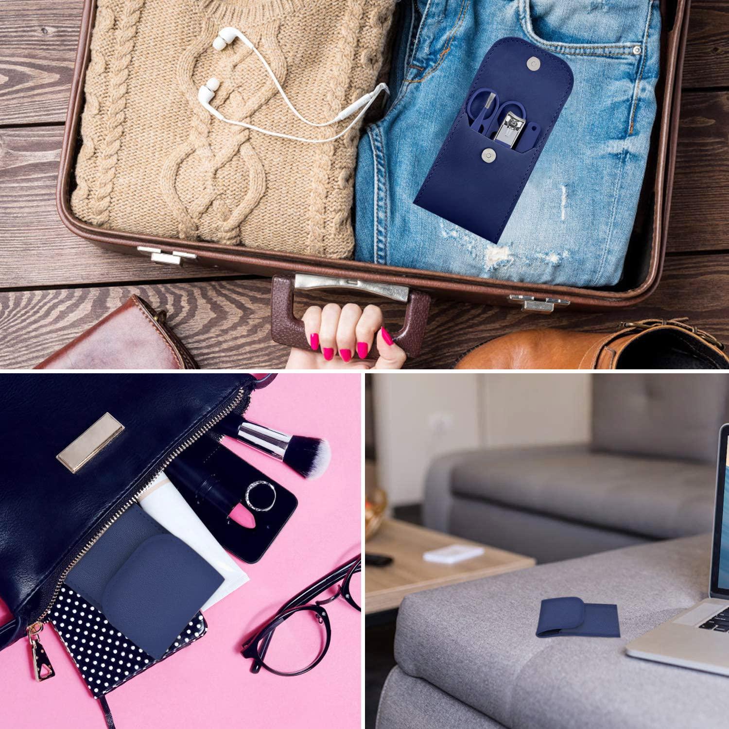 Aceoce Nail Clipper Set Manicure Set Men Aceoce Travel Manicure Grooming Kit Gift for Men Lovers Parents Mini 4PCS Personal Nail Care Tools (Blue)