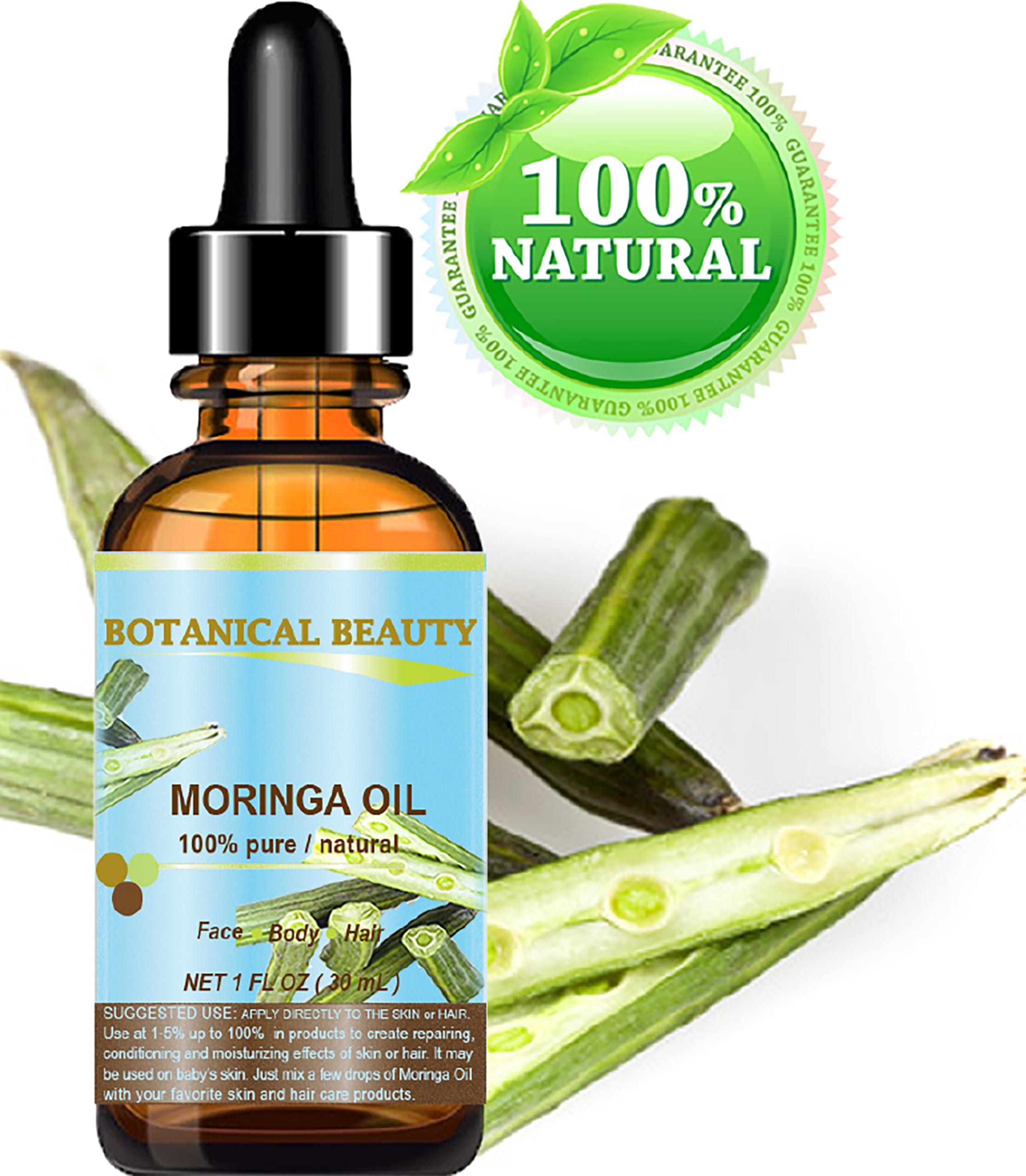 Botanical Beauty Botanical Beauty Moringa Oil 100% Pure Natural Undiluted Cold Pressed Carrier Oil. 1 Fl.oz.- 30 ml. for Face Skin, Hair, Lips, Nails. Rich in Vitamin C, Vitamin E