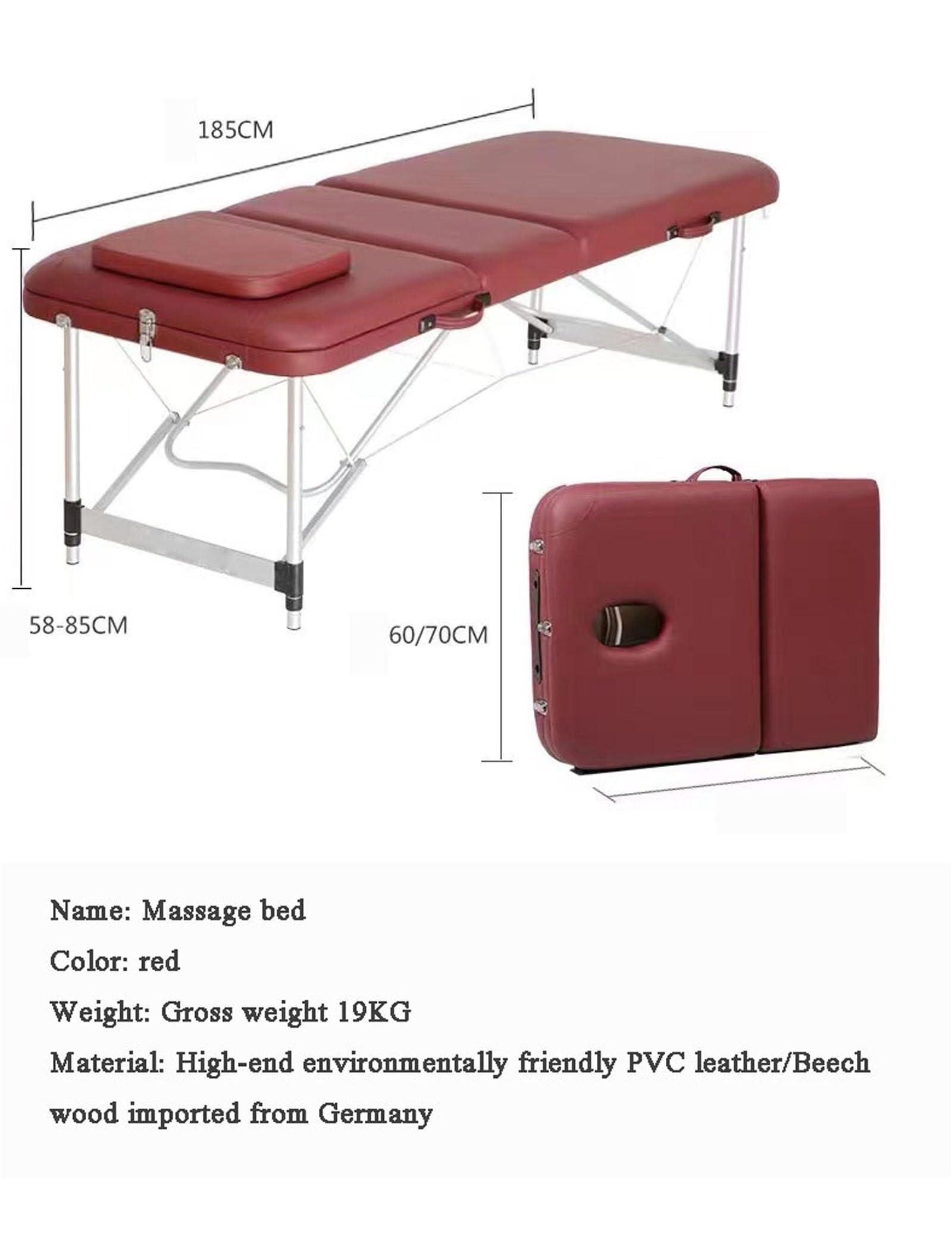 NinthAvenue Basics Professional Massage Table Portable Massage Bed Lash Spa Tattoo Bed Esthetician Adjustable 3-Fold Aluminum Legs Carrying Bag, W60cm