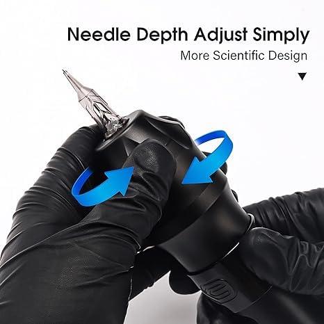 XNET Xnet Moteng Tattoo Gun - Rotary Tattoo Gun Kit, Complete Wireless Tattoo Machine Kits with 20Pcs X-RAY Mixed Size Cartridge Needles for Beginners, Black